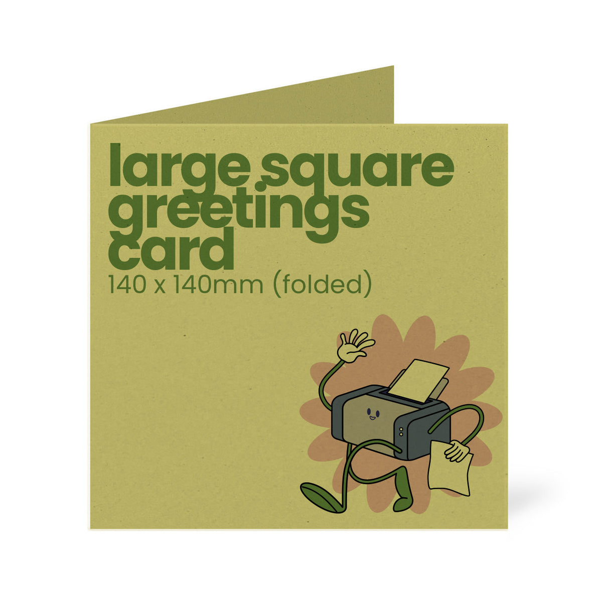 140x140mm Square Printed Greetings Card - Recycled