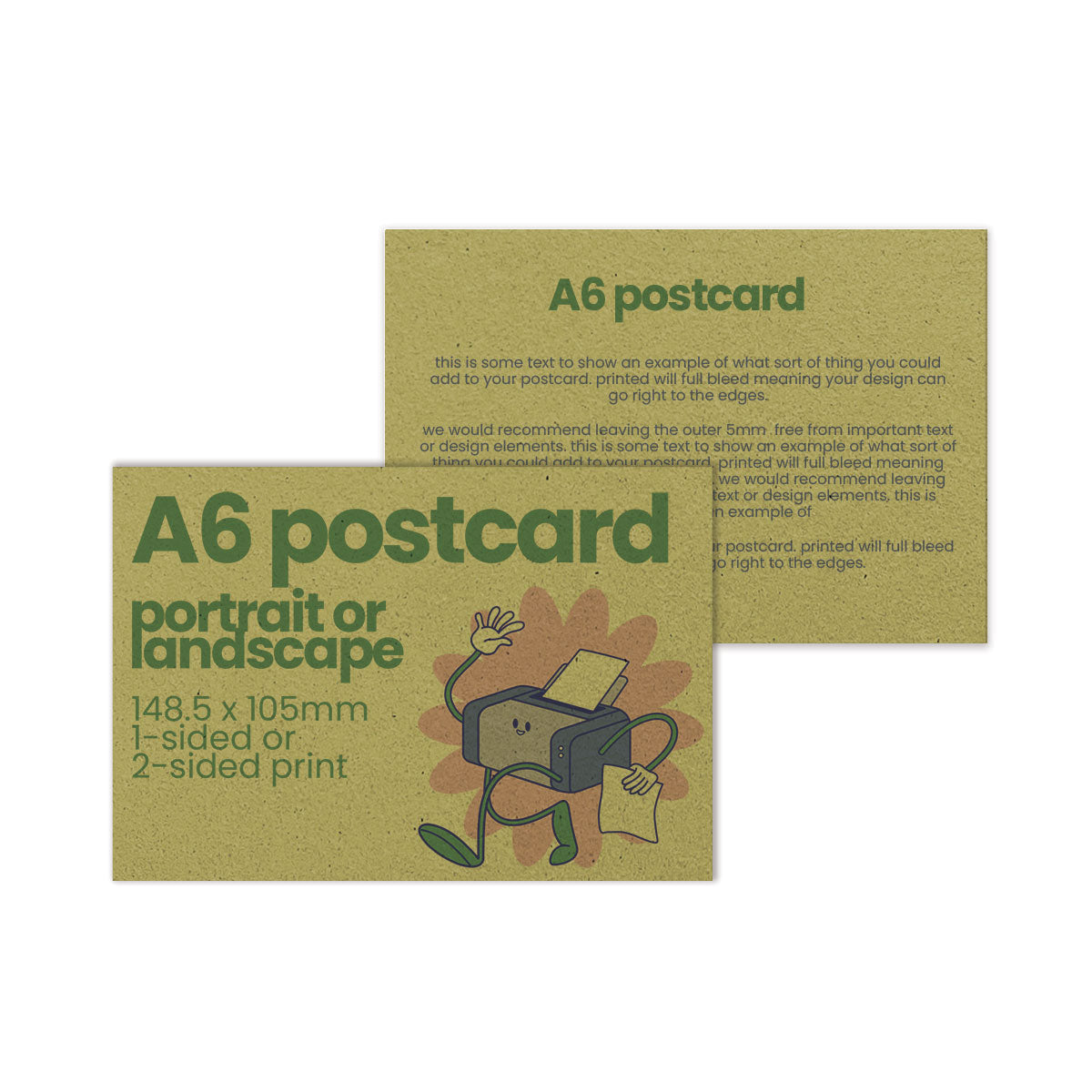 Recycled Printed A6 Postcards - 148.5 x 105mm