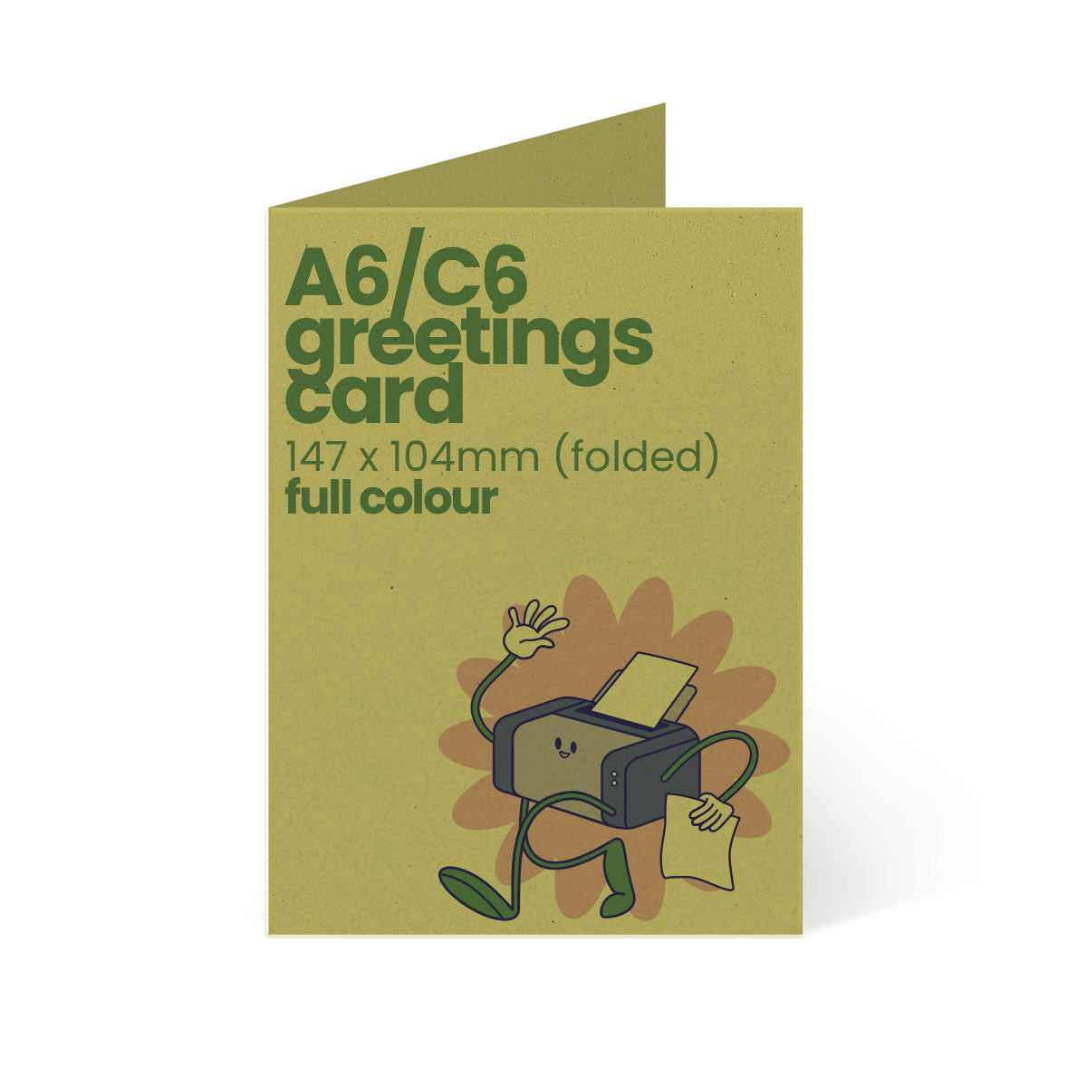A6 / C6 Printed Greetings Card - Full Colour - Recycled