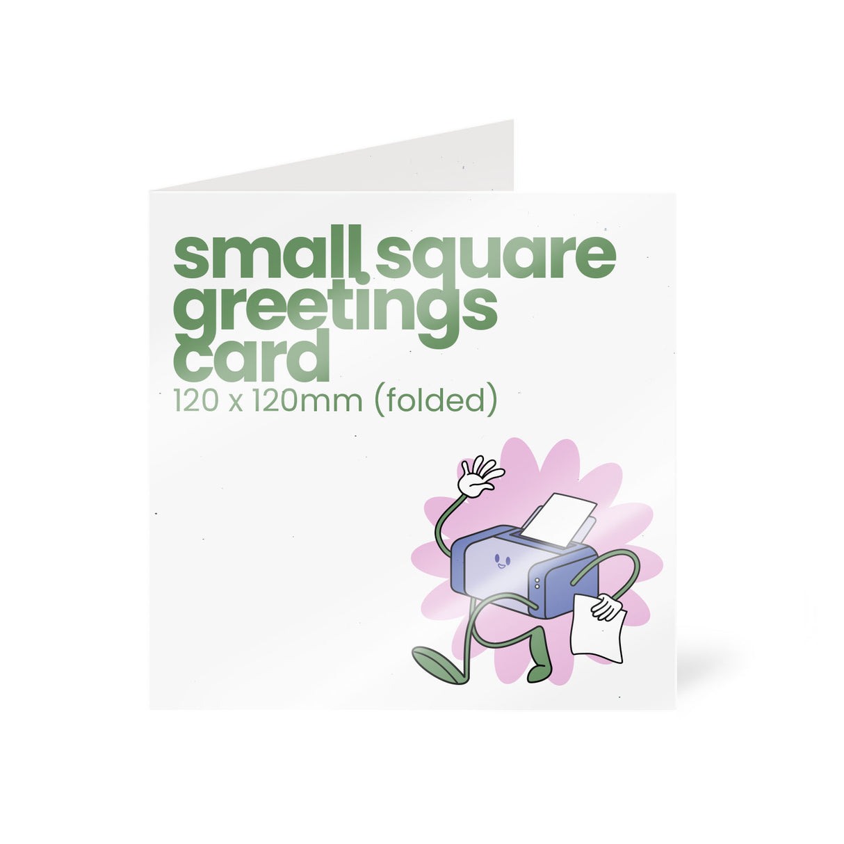 120x120mm Square Printed Greetings Card - Recycled