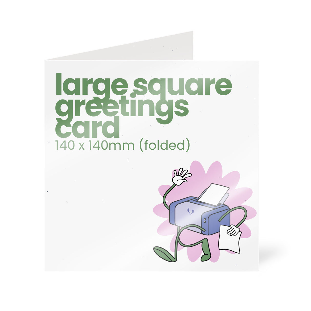 140x140mm Square Printed Greetings Card - Recycled