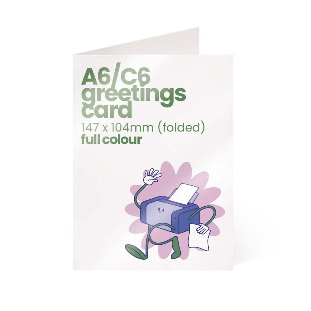 A6 / C6 Printed Greetings Card - Full Colour - Recycled