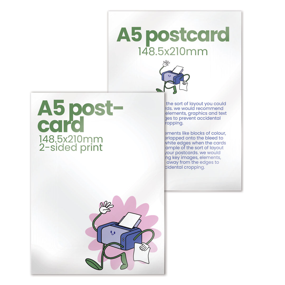 Printed A5 Postcards - Recycled - 148.5 x 210mm