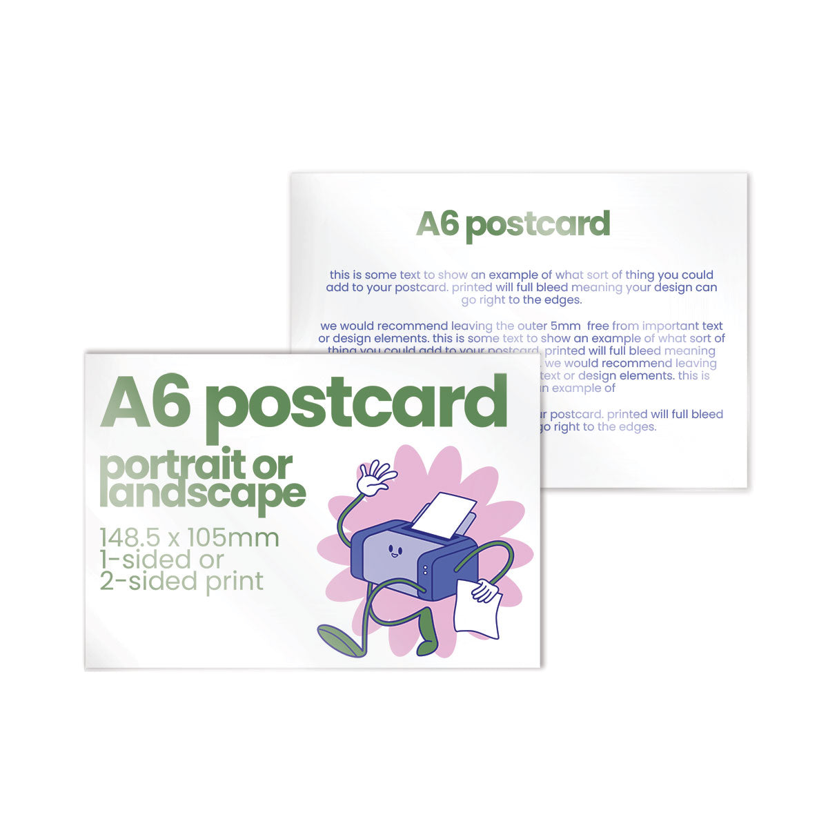 Recycled Printed A6 Postcards - 148.5 x 105mm