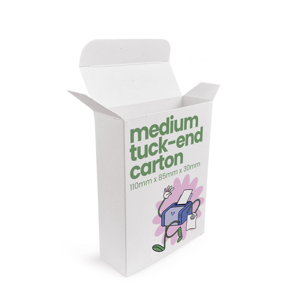Recycled Tuck-End Cosmetics Box - 110mm x 85mm x 30mm
