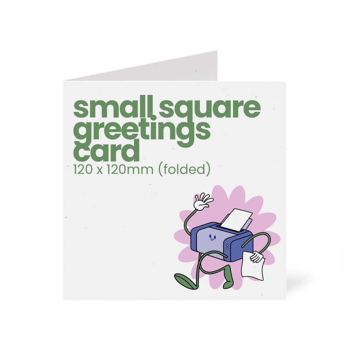 120x120mm Square Printed Greetings Card - Recycled