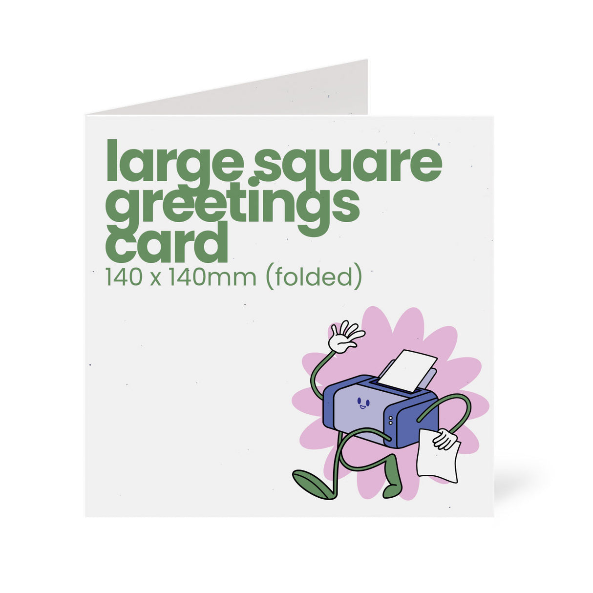 140x140mm Square Printed Greetings Card - Recycled