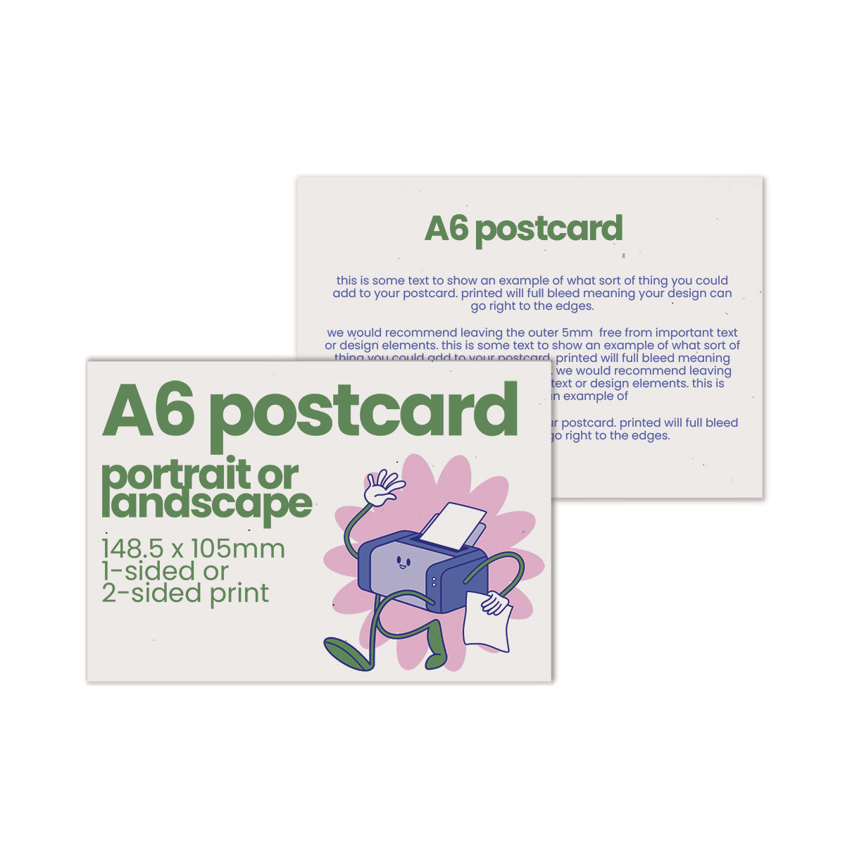 Recycled Printed A6 Postcards - 148.5 x 105mm