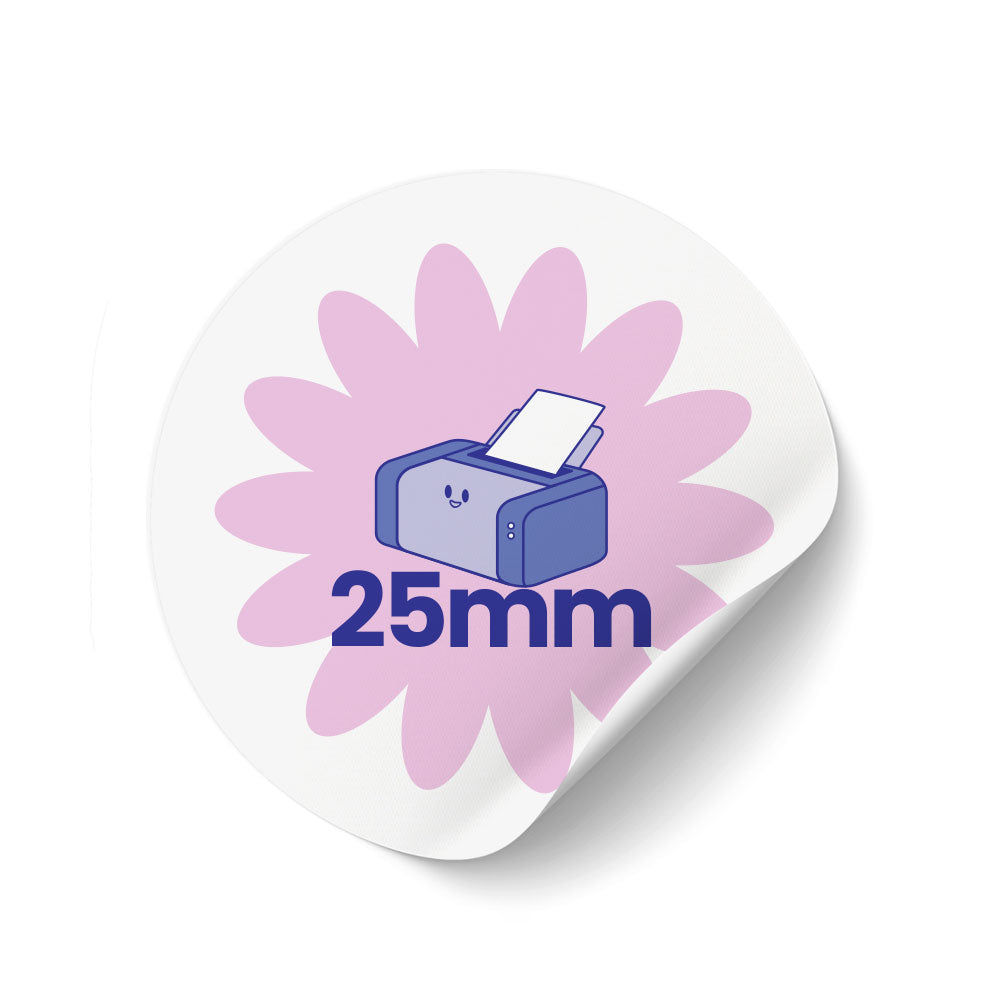 25mm Circle Printed Labels - Recycled White