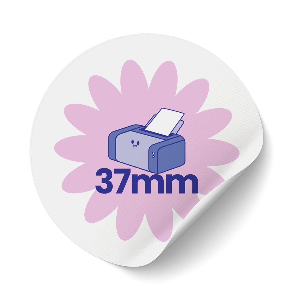 37mm Circle Printed Labels - Recycled White