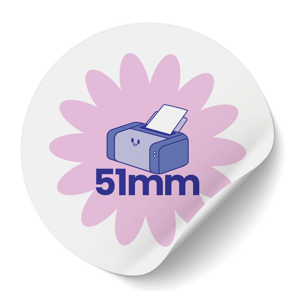 51mm Circle Printed Labels - Recycled White