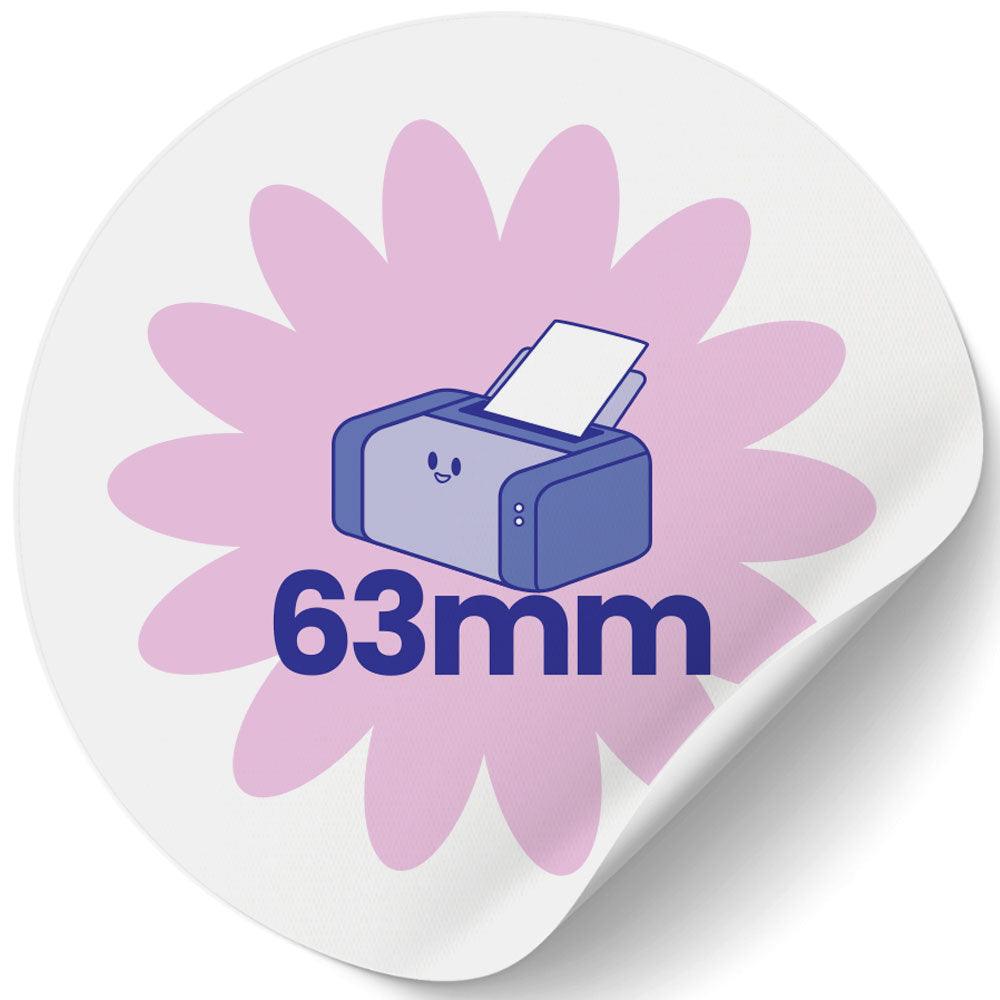 64mm Circle Printed Labels - Recycled White