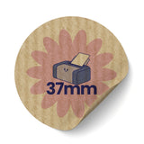 37mm Circle Printed Labels - Kraft Brown