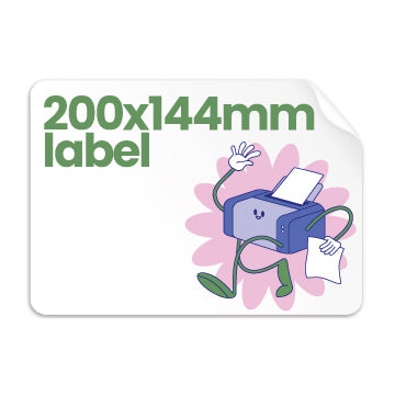 144x200mm Printed Labels - Recycled White (2 per A4 sheet)