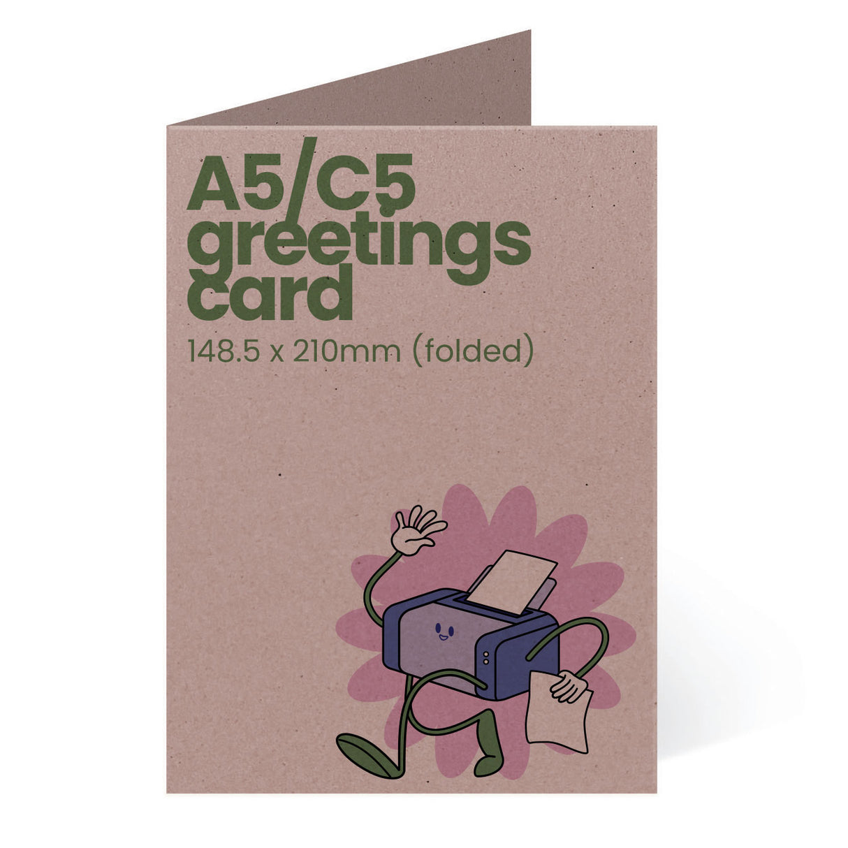 A5/C5 Printed Greetings Card - Recycled