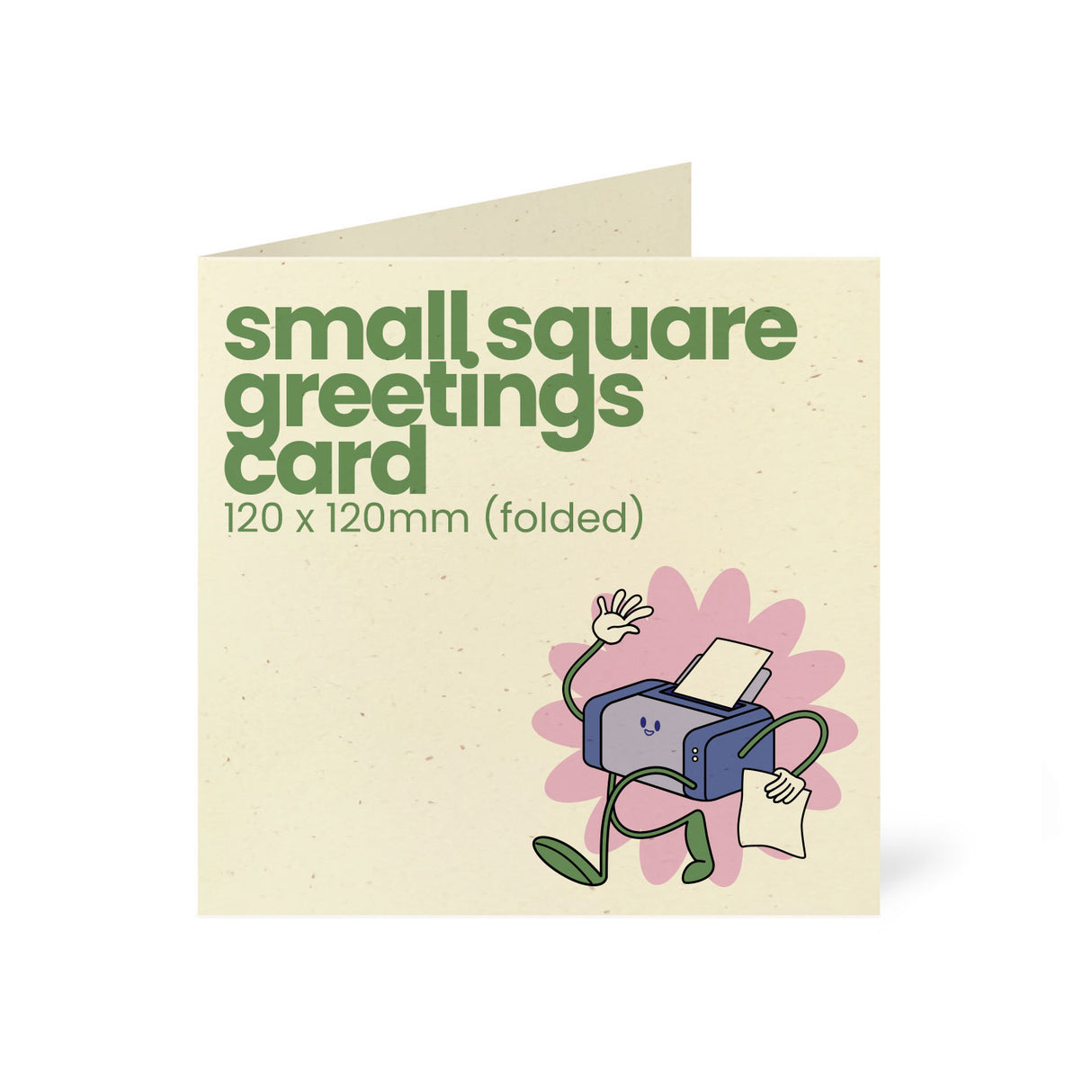 120x120mm Square Printed Greetings Card - Recycled