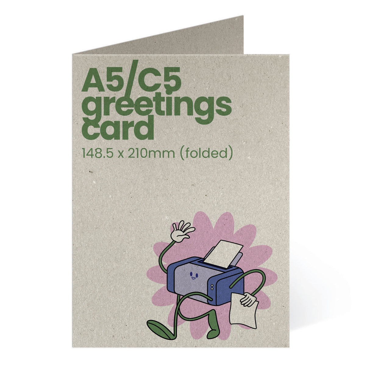 A5/C5 Printed Greetings Card - Recycled