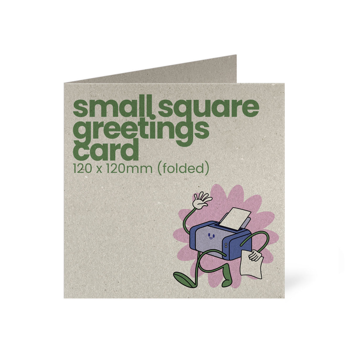120x120mm Square Printed Greetings Card - Recycled