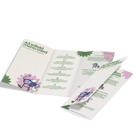 Recycled A3 Tri-Fold Menu Card