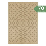 25mm Circle Printed Labels - Kraft Brown